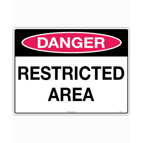 WORKWEAR, SAFETY & CORPORATE CLOTHING SPECIALISTS  - 600x400mm - Metal - Danger Restricted Area
