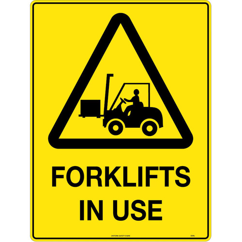 WORKWEAR, SAFETY & CORPORATE CLOTHING SPECIALISTS  - 600x400mm - Metal - Caution Forklifts in Use