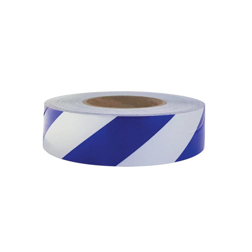 WORKWEAR, SAFETY & CORPORATE CLOTHING SPECIALISTS  - 50mm x 45.7mtr - Class 2 Reflective Tape - Blue and White