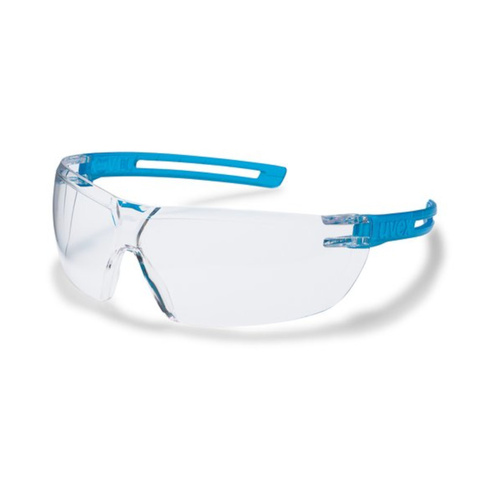WORKWEAR, SAFETY & CORPORATE CLOTHING SPECIALISTS  - uvex x-fit blue arms, clear sv excellence lens