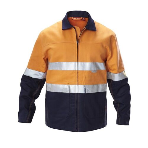 WORKWEAR, SAFETY & CORPORATE CLOTHING SPECIALISTS  - Core - Hi-Vis Two Tone Cotton Drill Work Jacket with 3M Tape