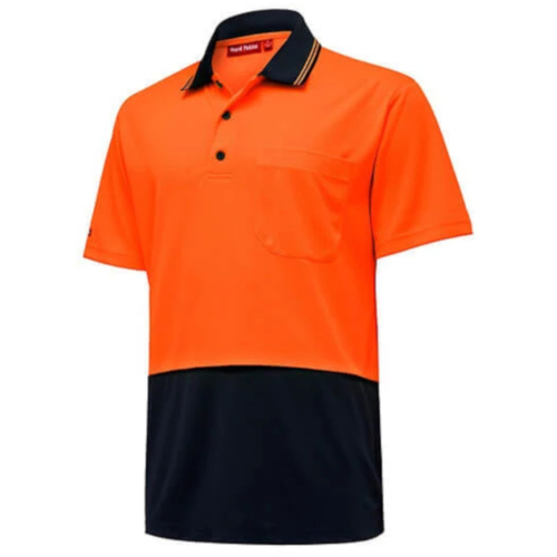 WORKWEAR, SAFETY & CORPORATE CLOTHING SPECIALISTS  - Core - Mens Hi Vis 2 tone S/S Micro Mesh Polo